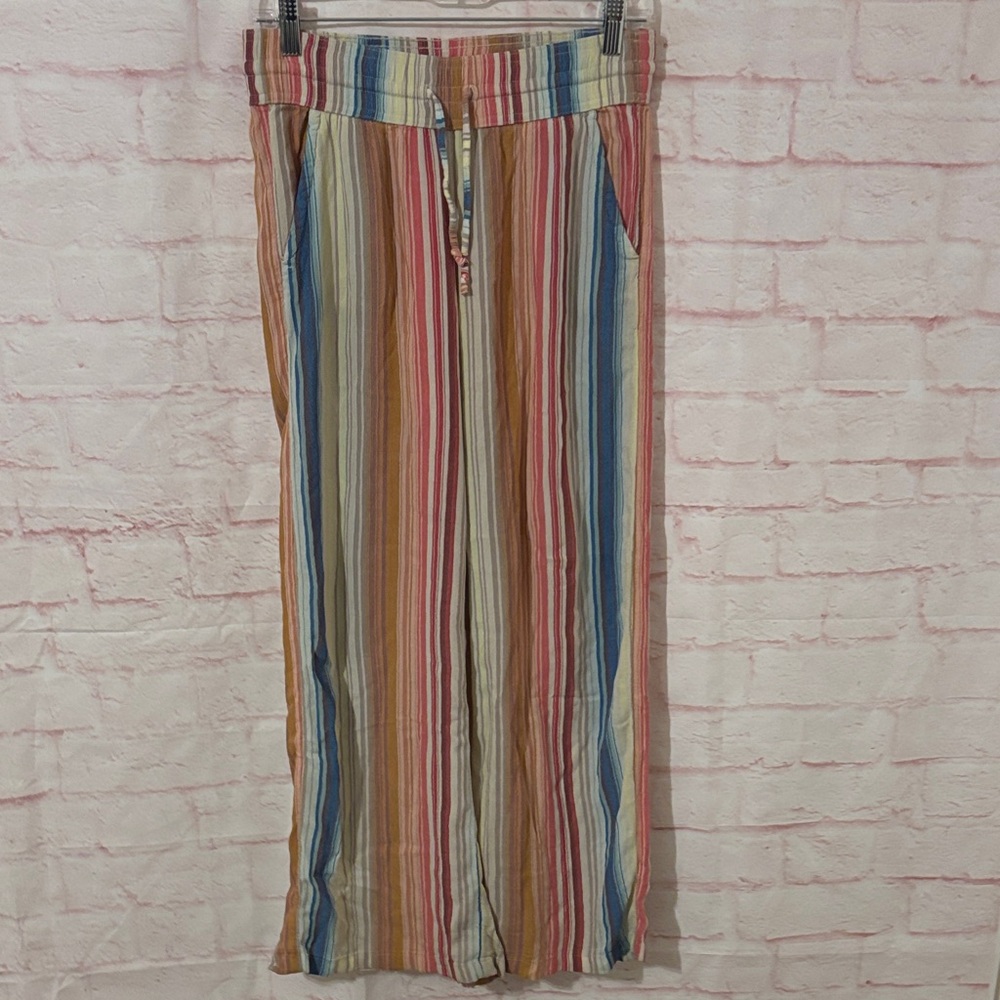 Prana multi-color striped wide leg lounge pants